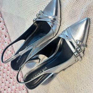 Madden Girl Metallic Silver Heels